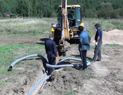 Копка траншеи для трубы