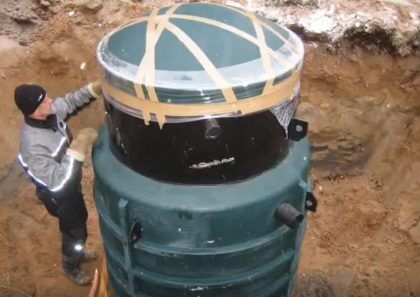 Септик Green Rock IISI 6 опущен в котлован