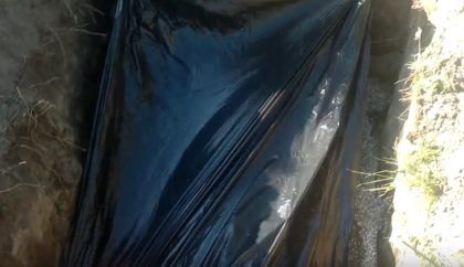 Укрытие инфильтратора геотекстилем
