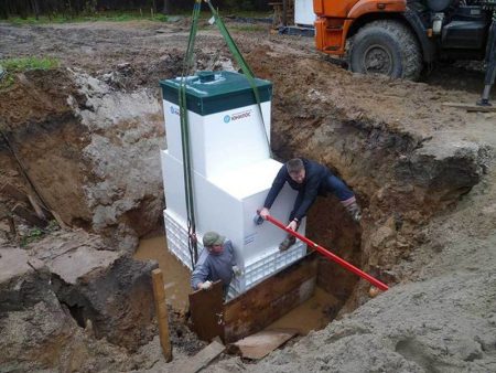 Процесс установки септика на участке