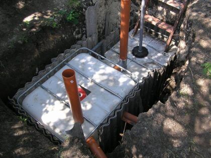 Монтаж септика из еврокубов