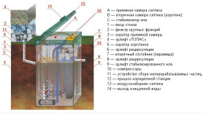 Устройство и схема септика модели Топас